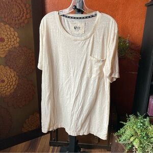 Lazy One Size Large Cream Short Sleeve Men's Tee PJ top